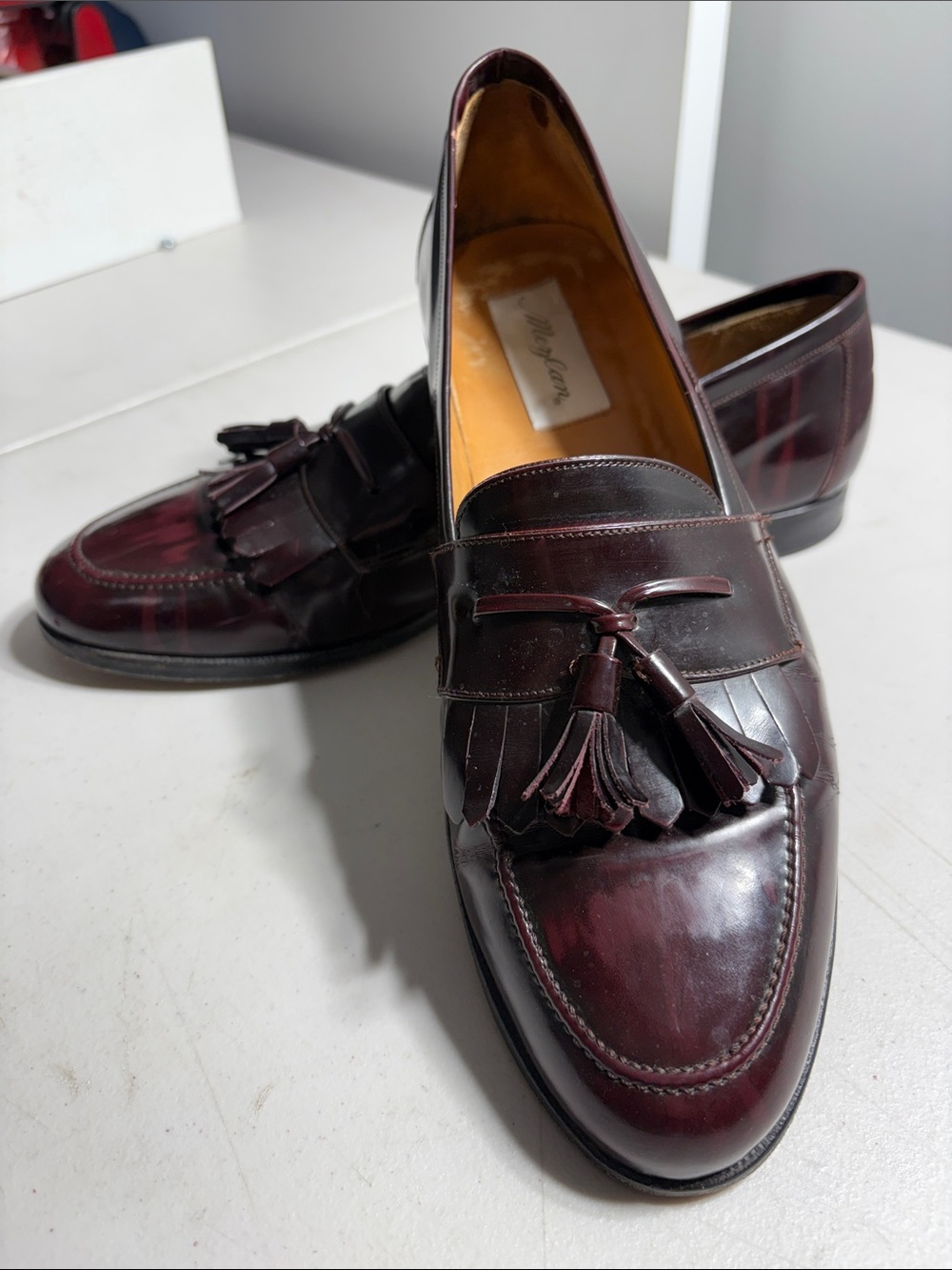 Mezlan Kiltie Tassel Loafers in Cordovan